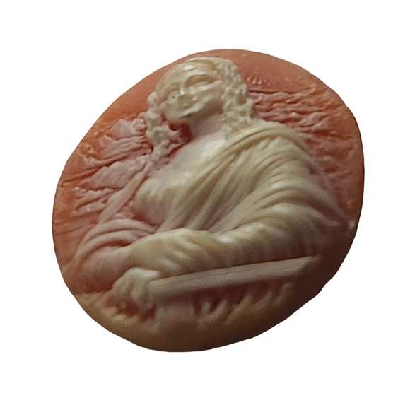 Vtg Mona Lisa Lucite Cameo Pin Brooch - Picture 2 of 3